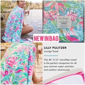New LILY PULITZER | Turquoise floral oversized microfiber lounge/beach towel